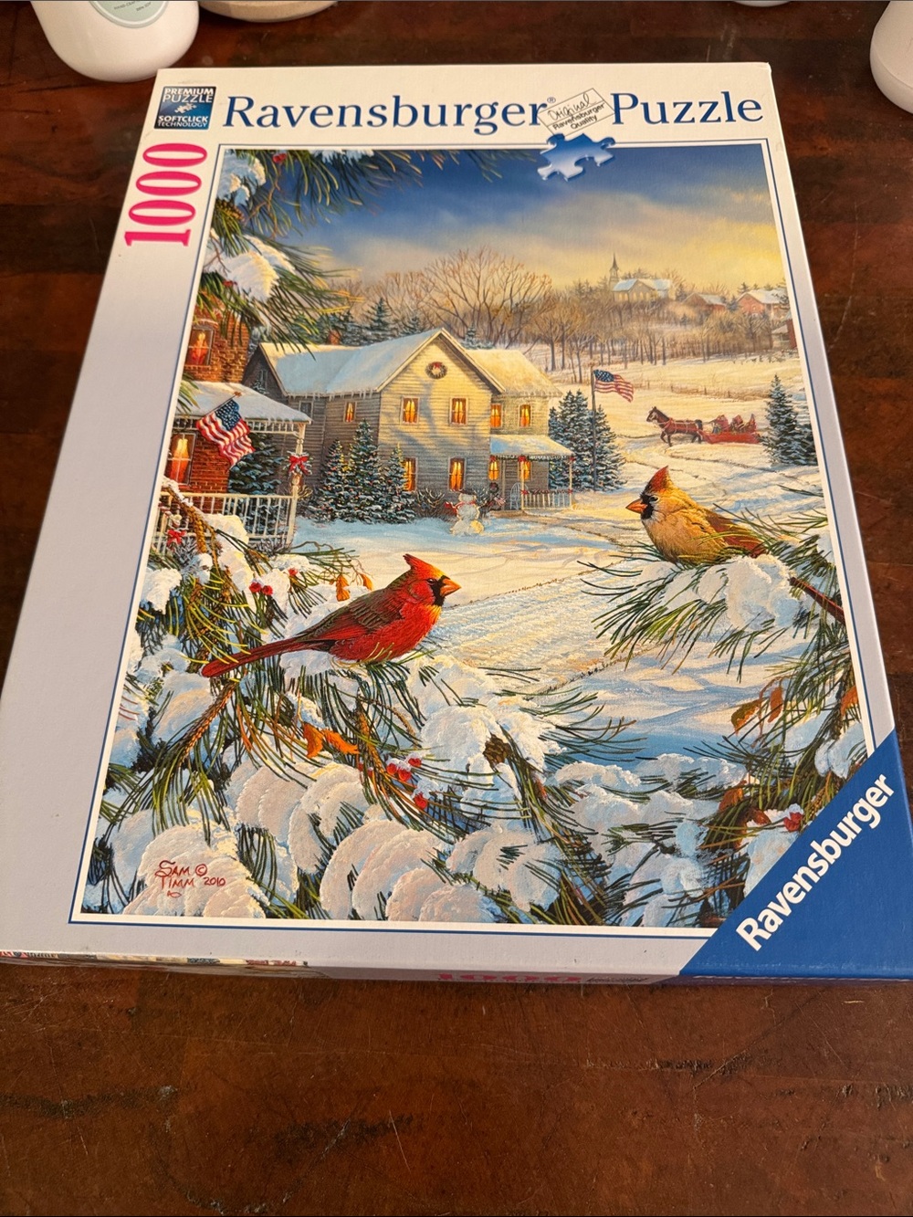 Ravensburger Holiday Cardinals Puzzle - Red, Yellow & Blue Accents